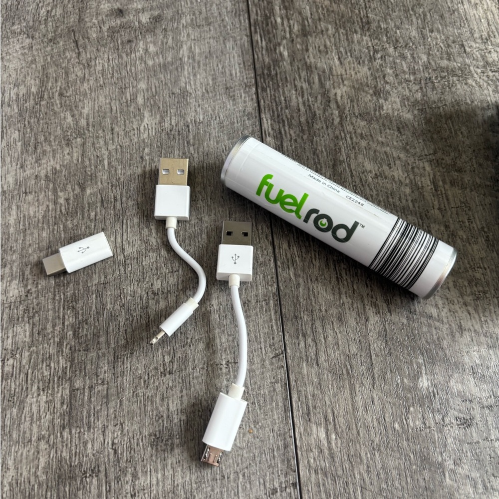 White Portable Charger Set